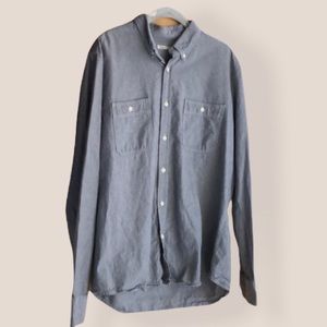 Scout washed gray button-down shirt size Large